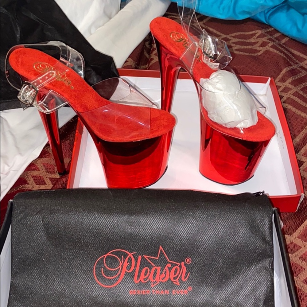 Exotic stripper heels one of a kind sexy red🔥🔥🔥